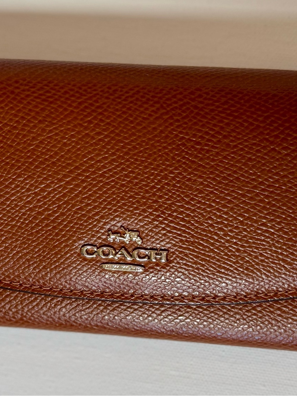 COACH Women's Brown Leather Wallet - Signature Logo